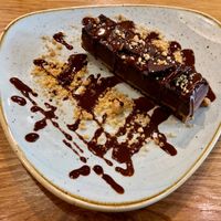 deliciously rich chocolate cake at Goodness in Tel Aviv