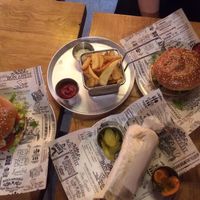 Burgers and shawarma   at Goodness in Tel Aviv