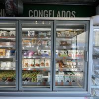 Large selection of vegan meats at Olive - Mercadinho Natural in Sao Paulo