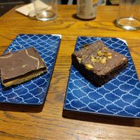 Carmel tart and brownie at Chilimosa in Tarifa