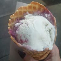 Marionberry cheesecake ice cream!!! at Virtuous Pie in Portland