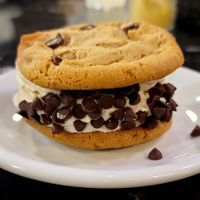Cookie sandwich with seasonal cheesecake filling #Veganuary at Virtuous Pie in Portland
