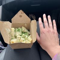 Just opened, no bites taken yet. Hand for scale  at Virtuous Pie in Portland