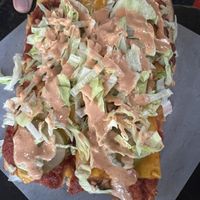 Detroit Burger. Flavor town on a plate!  at Virtuous Pie in Portland