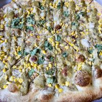 Street corn pizza   at Virtuous Pie in Portland