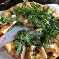 Superfunghi pizza. 2 thumbs up at Virtuous Pie in Portland