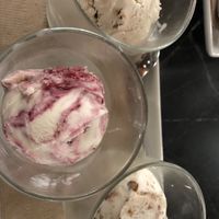 Flight- pb cookie dough, Marion berry cheesecake and key lime pie at Virtuous Pie in Portland