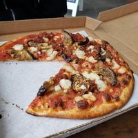 Italian eggplant pizza, had some spice to it which was great at Virtuous Pie in Portland