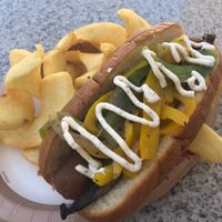 Plant-Based Philly Dog with Filmstrip Fries at Disneyland - Award Weiners in Anaheim