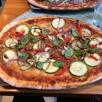 Vegan pizza! at Organic Pizza in Salzburg