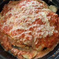 Lasagna - mushroom and lentil bolognese, ricotta, mozzarella, pomodoro, roasted zucchini  at Donna Jean in San Diego