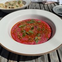 beet hummus (comes with bread — not pictured)   at Donna Jean in San Diego