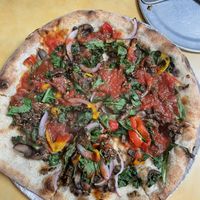 Veggie Pie with no cheese or oill  at Donna Jean in San Diego