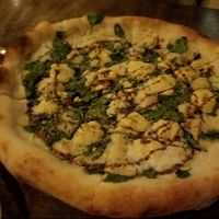 Mr. White pizza. Mozzarella, ricotta, spinach, lemon infused olive oil & balsamic reduction at Donna Jean in San Diego