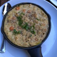 Cast iron skillet Mac and cheese  at Donna Jean in San Diego