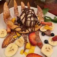 chocolate cinnamon bowl. reminded me of crispy funnel cake   at The Greyhound Cafe in Malvern