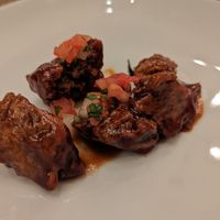 Sample of the house made seitan at The Greyhound Cafe in Malvern