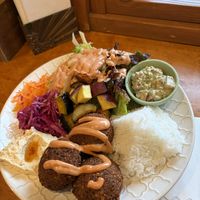 Falafel plate  at Gold Falafel in Osaka