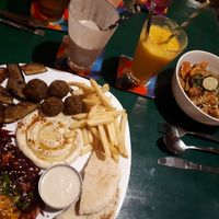 The platter, the tofu stirfry; the peanut butter cup and the mad mango - all so good! at Little World in Palolem