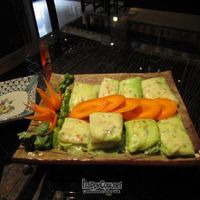 Lettuce wrapped vegetable rolls at Cafe China in Yangshuo
