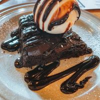Vegan brownie and ice cream at The Stable in Birmingham