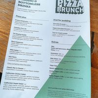 Bottomless brunch menu with vegan options clearly stated at The Stable in Birmingham