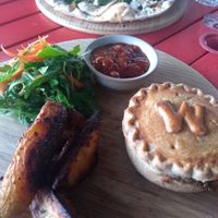 Vegan pie, wedges, chutney and salad at The Stable in Birmingham