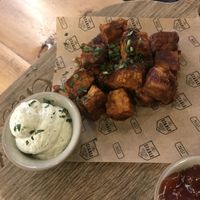 Tempeh and tahini bites (delicious)!! at The Stable in Bournemouth