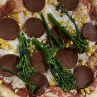 Porkless Pepperoni (plus sweetcorn and tender-stem broccoli)   at The Stable in Bristol