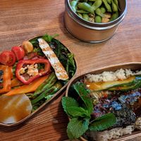 Bento box with aubergine at Ryong in Berlin