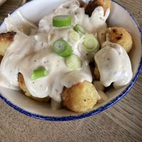 Tater tots with vegan chipotle mayo, delicious!   at The Stable in Newquay