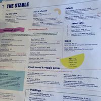 Menu  at The Stable in Newquay