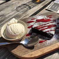 Vegan brownie  at The Stable in Winchester