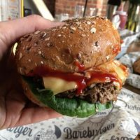 Impossible Burger with all the Vegan Fixin's  at Bareburger in Rye