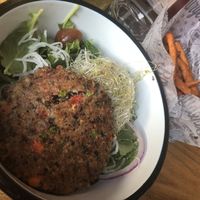 Kali Fresh Salad with a quinoa patty  at Bareburger in Rye