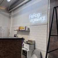 A sign   at PieRogi Vegan in Wroclaw