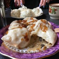 Cabbage and mushroom pierogi at PieRogi Vegan in Wroclaw