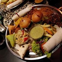 Vegan platter served on Wednesdays  at Etiopico Afrika in Gran Canaria
