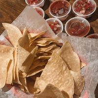 the free salsas are SO GOOD at Taco Rico Tex Mex Cafe in Coral Gables