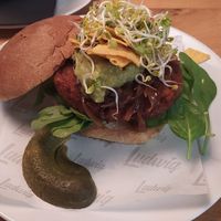 Vegan sweetpotato burger at Ludwig Burger in Salzburg