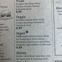 Burger menu at Ludwig Burger in Salzburg