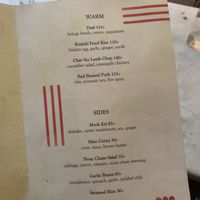 Menu, summer 2020. at Ling Long in Stockholm