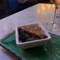 Vegan coconut pudding with berry compote   at Ling Long in Stockholm