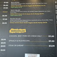 Menu  at Taco Rico - West Kendall in Miami