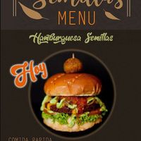 Vegan burger at Semillas Comida Sana in Pereira