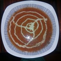 Sopa de tomate con hummus at Semillas Comida Sana in Pereira