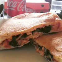 vegan calzone with mushros, spinach and violife vegan cheese at Pizza Pizza - Forest Hills Pkwy in Dartmouth