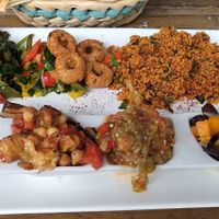 Assiette de 5mezzes vegans at Les Cuistots in Liege