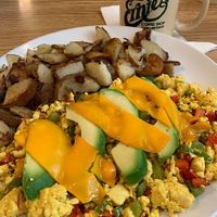 Tofu Scram with home fries at Ernie's Coffe Shop in South Lake Tahoe