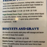 Vegan French toast!  at Ernie's Coffe Shop in South Lake Tahoe